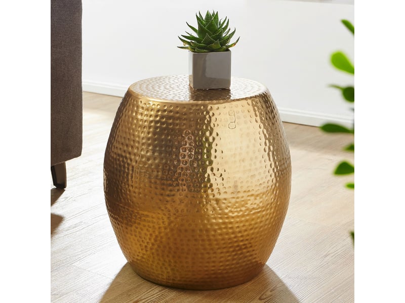  Table basse ronde 42x42 cm en aluminium doré  - Conforama A