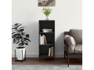 Buffet - bahut - meuble de rangement noir 34,5x32,5x90 cm bois d'ingénierie