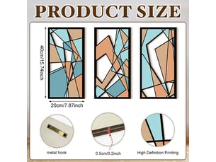 Ensemble de 3 décorations murales – décoration murale à suspendre – décoration murale en bois (20 x 40 cm, épaisseur d'environ 0,5 cm)