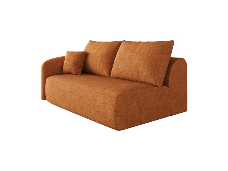  Canapé 2 places orange en tissu chenille avec mousse haute résilience, longueur de 160 cm, sans montage requis pour le salon  - Conforama R