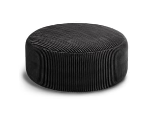 Fauteuil pouf rond pour adultes et adolescents avec mousse à mémoire de forme, en velours côtelé noir
