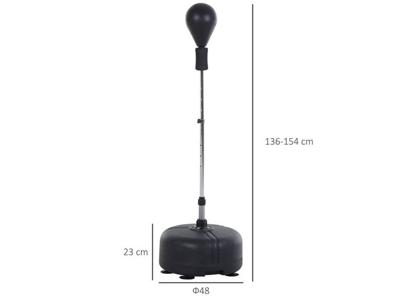 Punching-ball sur pied noir réglable de 136 à 154 cm avec gants, pour entraînement débutant ou confirmé - Conforama C