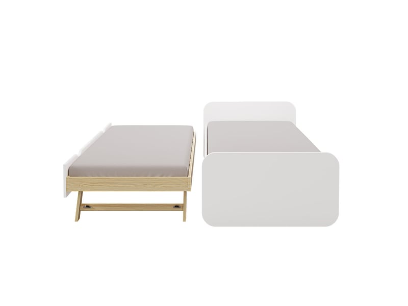  Lit gigogne 90x190 cm lupin  noisette Lupin - Conforama D