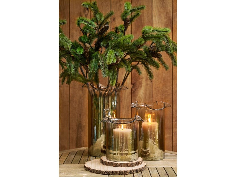  Vase fumé en verre doriane 45cm marron  - Conforama D