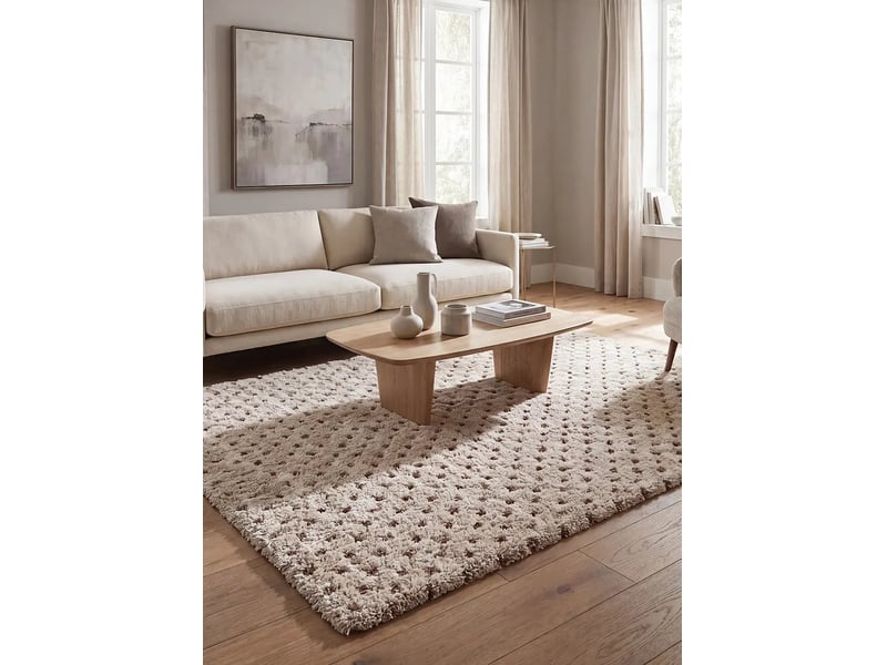 Tapis enfant shaggy scandinave beige crème, 80 x 150 cm 51737 - Conforama B