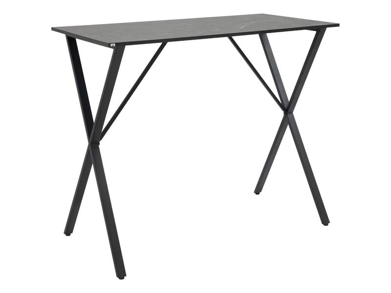  Table haute de bar style industriel effet marbre, bois et acier, 120 x 60 x 102 cm, noire  - Conforama B