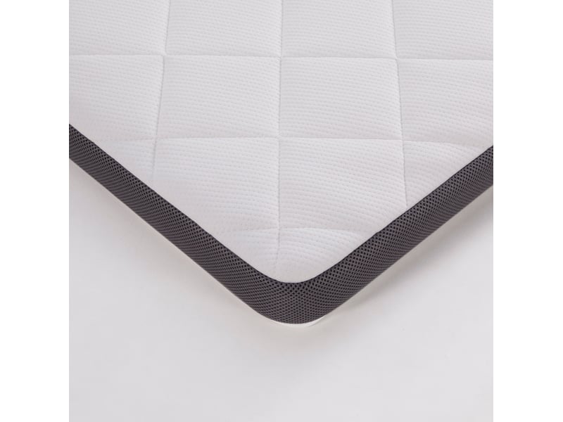  Matelas double 140x200x7 cm h3 en mousse blanc et gris, 7 zones de soutien sur les deux faces pour la chambre  - Conforama E