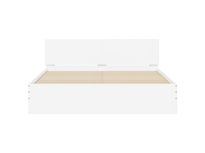 Lit double- lit adulte -  cadre de lit sans matelas blanc 140x200 cm  - Conforama D