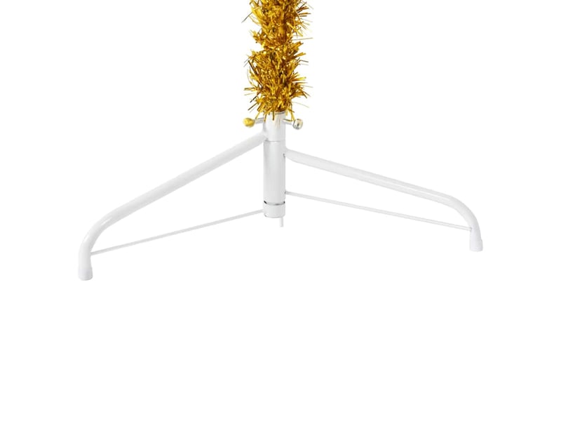  Demi sapin de noël, arbre de noël artificiel mince avec support doré 210 cm  - Conforama E