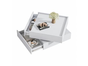 Table basse carré(e) coloris blanc <strong></strong> <strong></strong> - 60 cmx60 cm