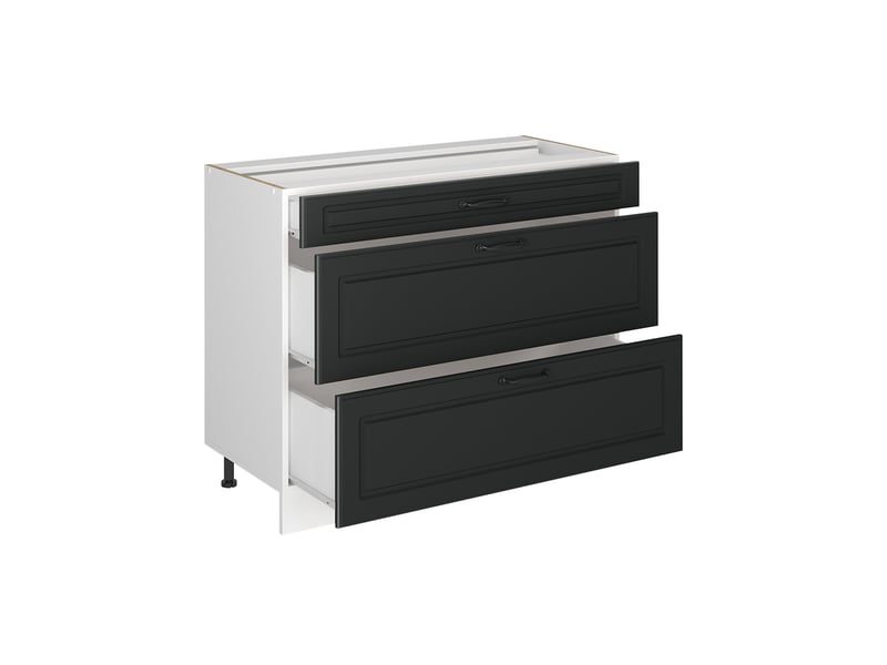  Vicco meuble cuisine, anthracite campagneblanc, 100cm plan de travail marbre  - Conforama C