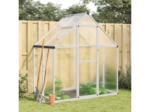 Serre de jardin avec cadre de base argent 169x114x195 cm aluminium