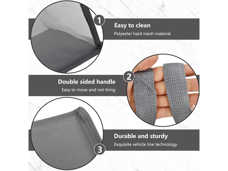  Panier à linge pliable avec poignée résistante, panier à linge de grande capacité, panier à linge réutilisable pour la chambre et la salle de bain (gris)  - Conforama C