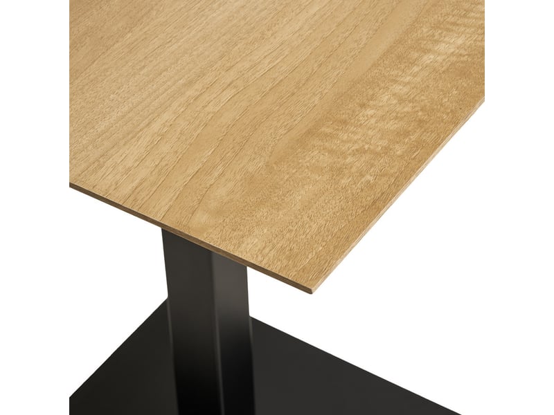 Fado-table de café 2 personnes décor bois et acier 70x70 cm  - Conforama C