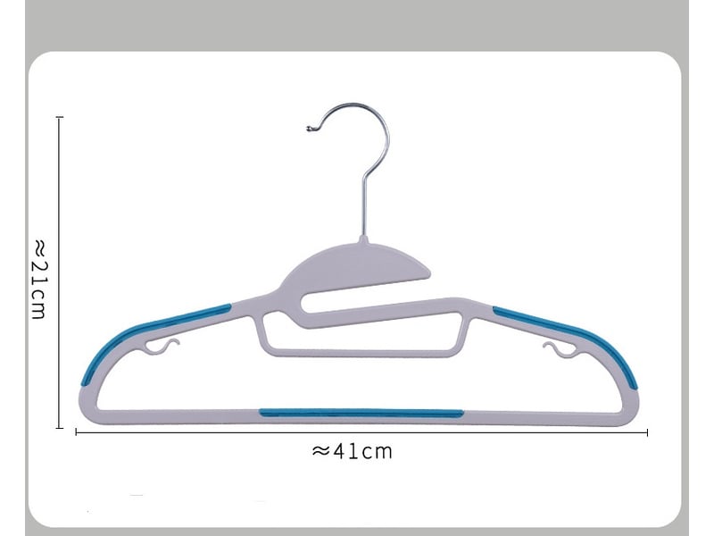  Lot de 20 cintres en plastique ultra robustes et antidérapants – bleu  - Conforama B