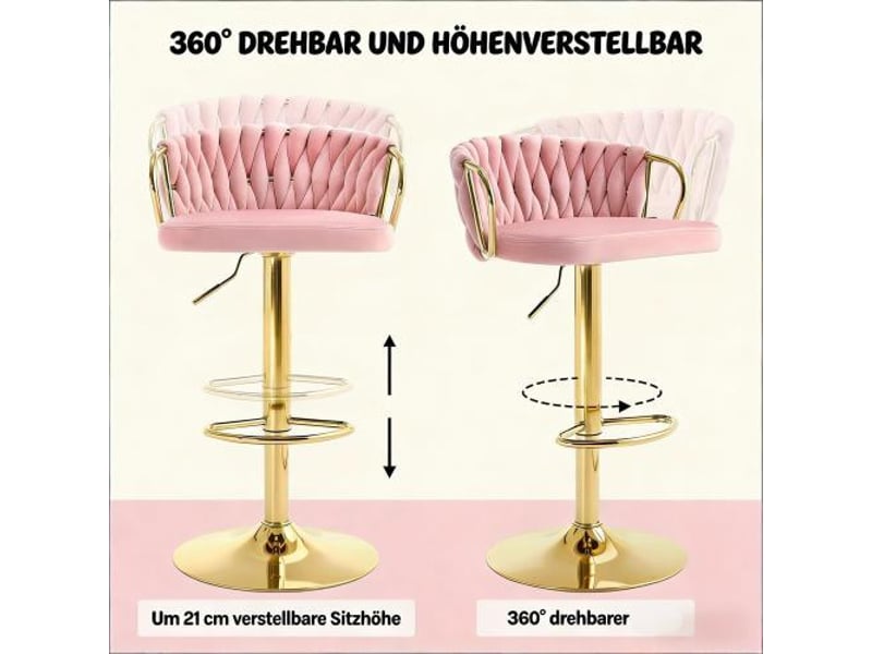 Ensemble chaise de cuisine confortable et tabourets de bar élégants avec coussin moelleux – lot de 2 - Conforama D