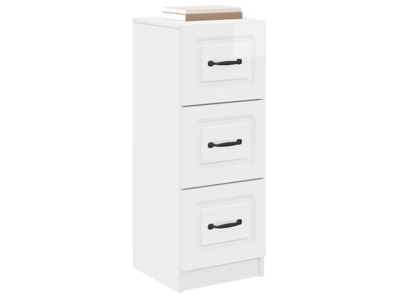  Armoire de rangement bureau, armoire à tiroirs blanc brillant 33 x 34,5 x 87 cm  - Conforama C