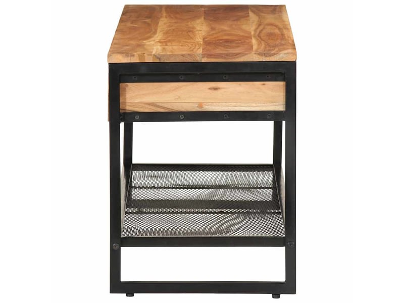  Banc à chaussures, meuble à chaussures 110x35x45 cm bois massif d'acacia et fer  - Conforama C