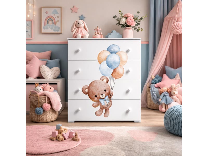  Commode enfant emily sweet bear - blanc, thème petit ours EMILY/B/NPL/SWEET BEAR - Conforama C
