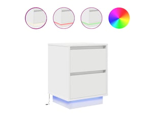 Lot de 2 tables de chevet - cabinet de chevet - table de nuit avec lumières led blanc 38x34x50 cm