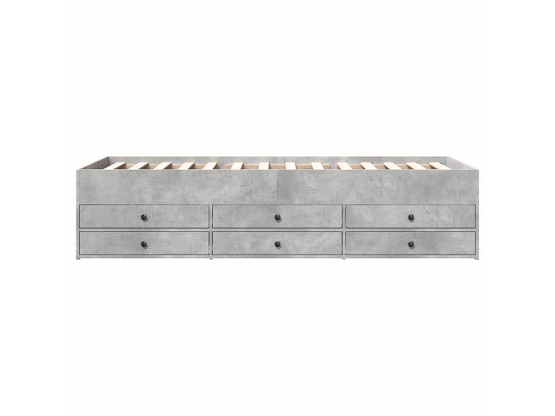  Lit simple- lit adulte -  cadre de lit avec rangement avec tiroir gris béton 80 x 200 cm  - Conforama D