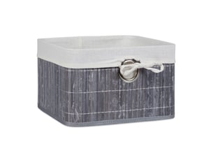Corbeille de rangement pliable décorative pour étagères 20 x 31 x 31 cm en bambou naturel 13_0005769