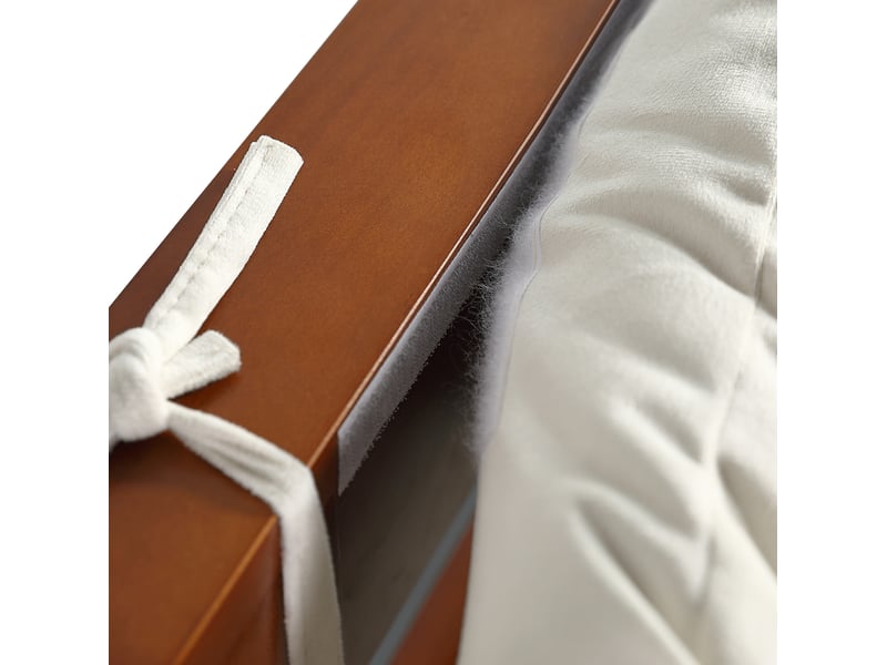  Lit enfant 90x200 cm en bois marron foncé avec tête de lit rembourrée  - Conforama R