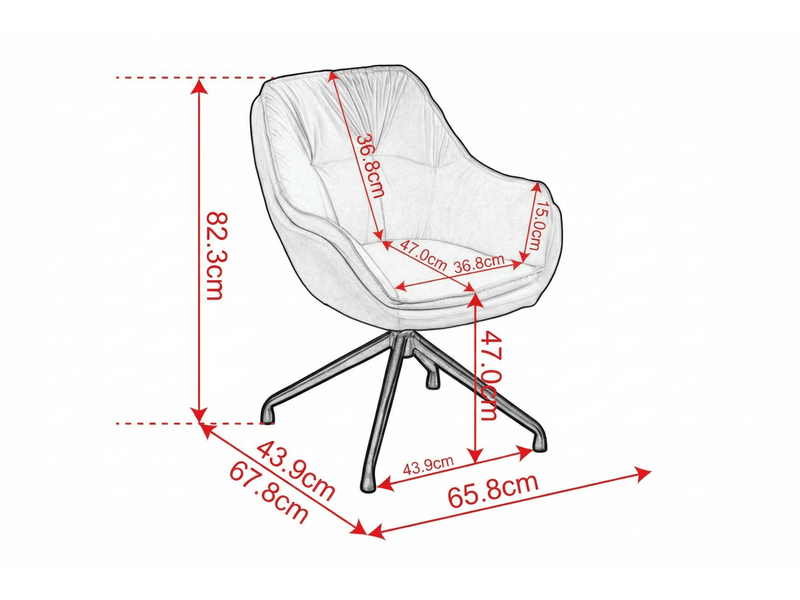 Chaise de bureau pivotante avec retour automatique, assise ergonomique et pieds métalliques en simili cuir beige - Conforama D