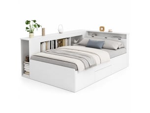 Lit combiné 90x200 cm ULQENI coloris blanc