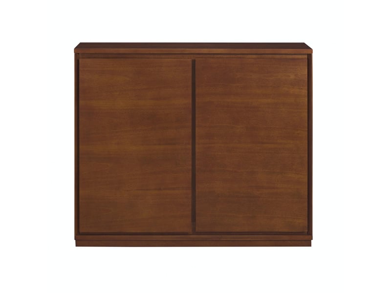  Buffet à 2 portes 99x23.5x82.3 cm avec 2 ouvertures pour prises en mdf noyer  - Conforama A