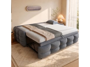 Lit extensible 90x190 cm <strong>MEULVA</strong> <strong></strong> coloris gris