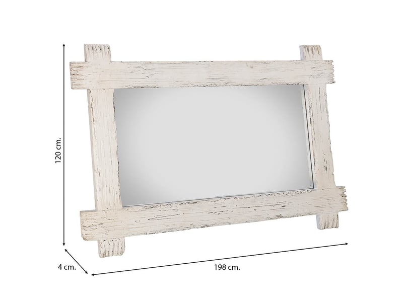  Miroir en bois blanc 198x4x120 cm h  - Conforama C