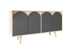 Buffet 4 porte(s)  0 tiroir(s) HANAH HOME  - 150 cm coloris gris 