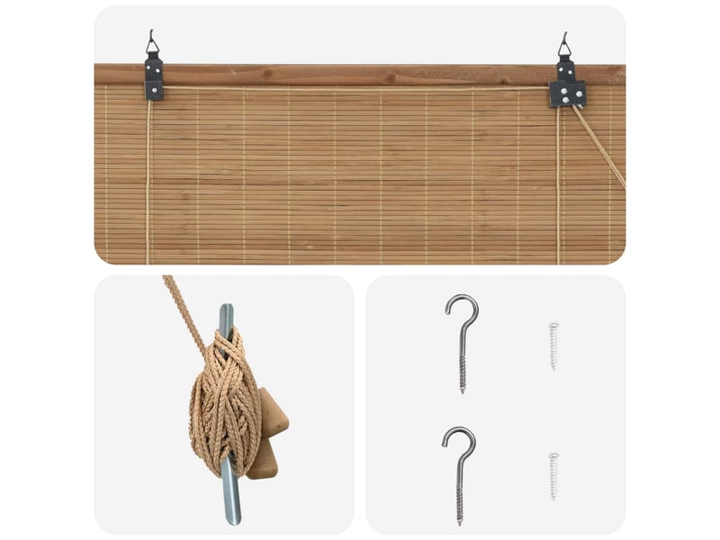  Store enrouleur, store à rouleau marron 70 x 220 cm bambou cf45328  - Conforama D