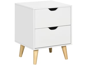Table de chevet table de nuit avec 2 tiroirs, style scandinave pour chambre à coucher, salon, blanc, 40 x 35 x 50,5 cm