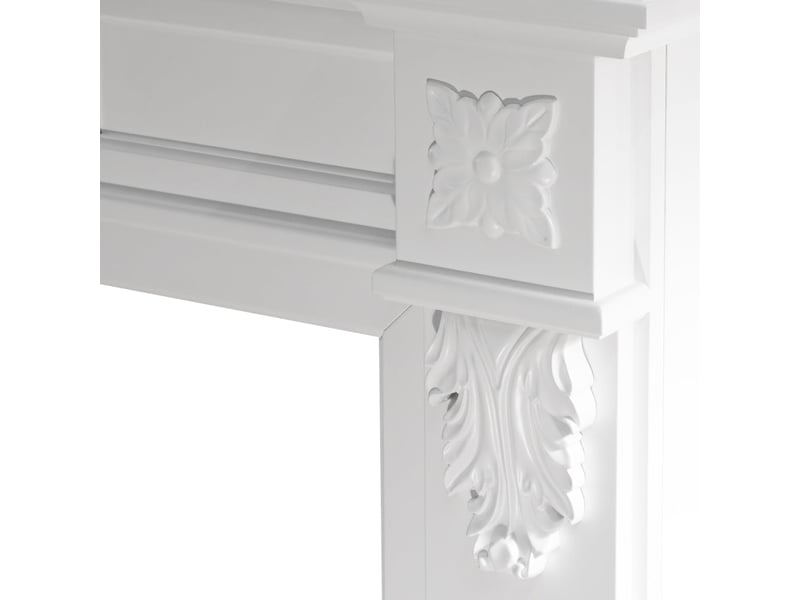  Truman - cadre de cheminée 121 x 108 x 38 cm, revêtement décoratif en mdf blanc  - Conforama D
