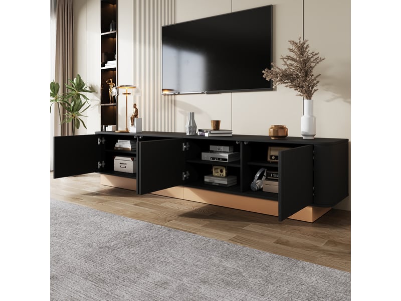  Lit double 140 x 200 cm avec éclairage led et coffre de rangement hydraulique, cadre et sommier à lattes, revêtement en simili cuir blanc  - Conforama D