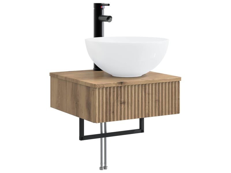 Basin de lavage mural, lavabo chêne artisanal 40x41x40.5 cm - Conforama A