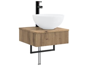 Basin de lavage mural, lavabo chêne artisanal 40x41x40.5 cm