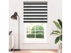 Store vénitien zébré, store de fenêtre 120,9 x 230 cm, largeur du tissu 116,7 cm, noir cf48223