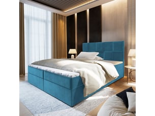 Lit avec rangement 180x200 cm <strong>MASSENO</strong>  <strong></strong> coloris bleu