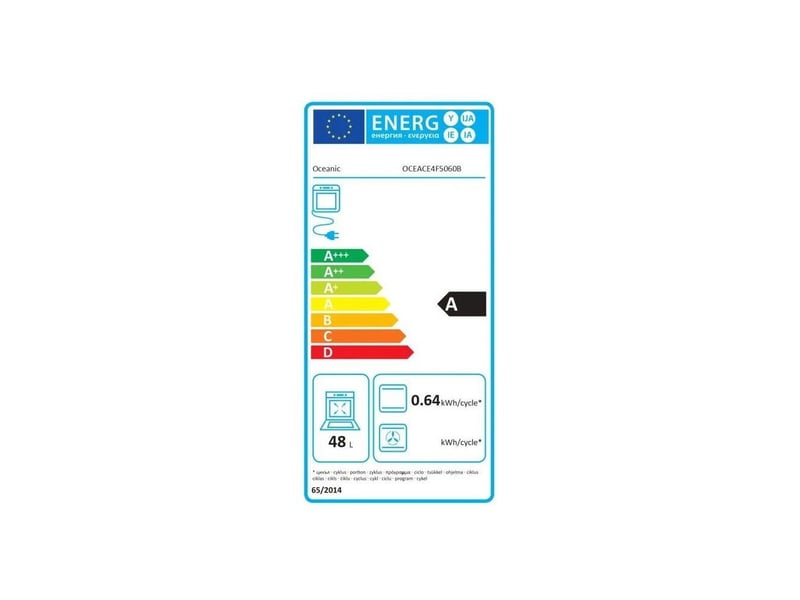  Cuisiniere electrique 4 feux 48 l 6800 w noir OCEACE4F5060B - Conforama D