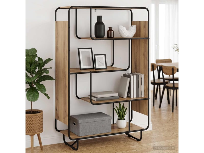  Buffet haut, buffet de rangement chêne artisanal 93.5x37.5x144 cm  - Conforama B