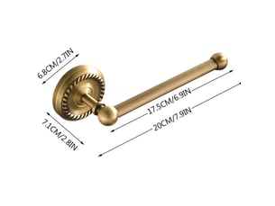 Porte-papier toilette mural laiton antique rétro porte-rouleau de papier wc avec support