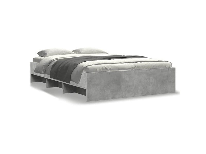  Lit double- lit adulte -  cadre de lit sans matelas gris béton 120x200 cm bois ingénierie  - Conforama A