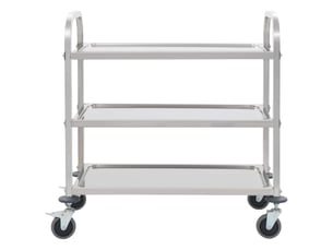 Desserte de cuisine, chariot de rangement à 3 niveaux 96,5x55x90 cm acier inoxydable