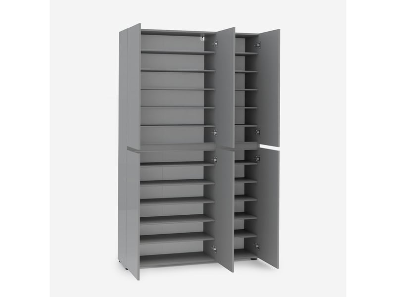  Meuble à chaussures xl 6 portes avec 10+10 étagères mister - gris  - Conforama C