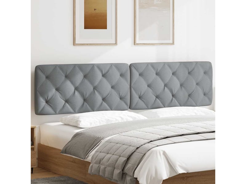  Coussin de tête de lit gris clair 200 cm tissu cf55944  - Conforama C