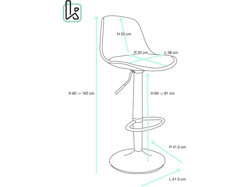  Lot de 2 tabourets de bar réglables pivotants, assise simili cuir avec coussin et dossier SIG blanc noir  - Conforama R