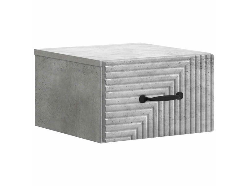  Table de chevet - cabinet de chevet - table de nuit mural gris béton 34,5 x 33 x 20 cm  - Conforama A